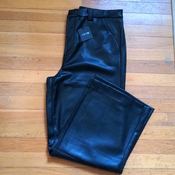 Joe's Jeans The Mia Faux Leather Cropped Pants in Black Size 33 - Picture 2 of 10